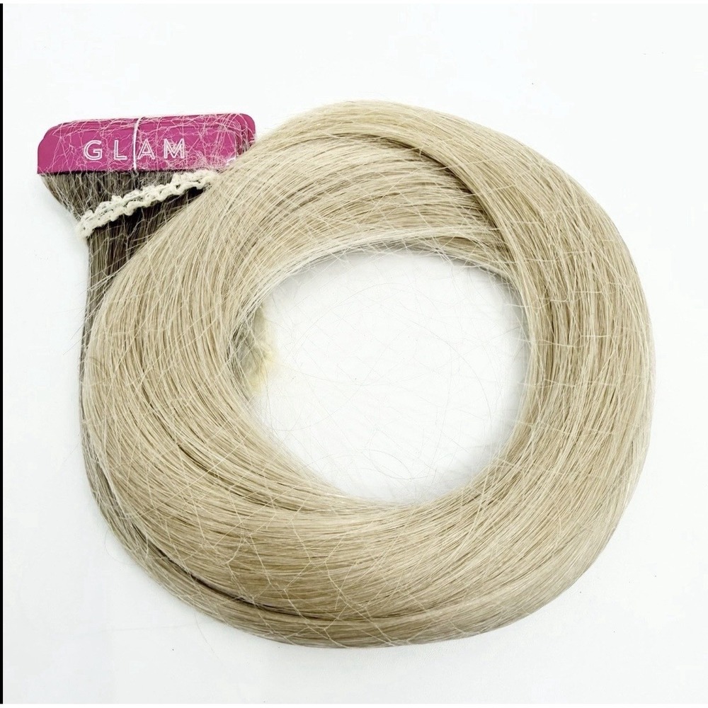 Glam Seamless 20" Tape In Hair Extension Rooted Platinum Blonde #1001 10 Pack